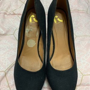 Black and beige wedges